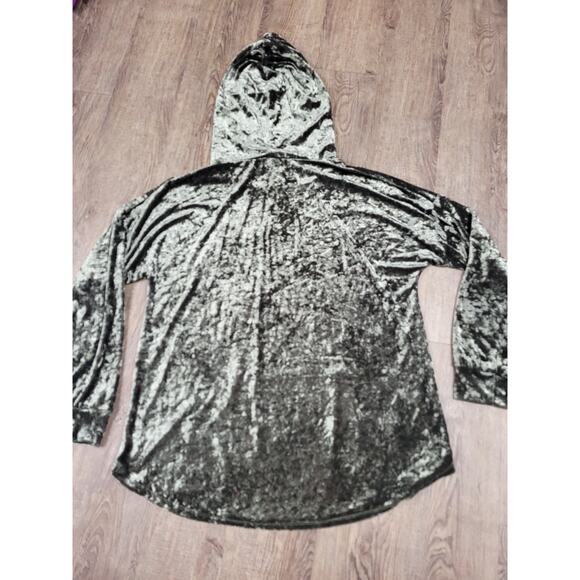Wonderland by Orange Dark Green Velour Hoodie Sweatshirt Pullover Large - Picture 3 of 3